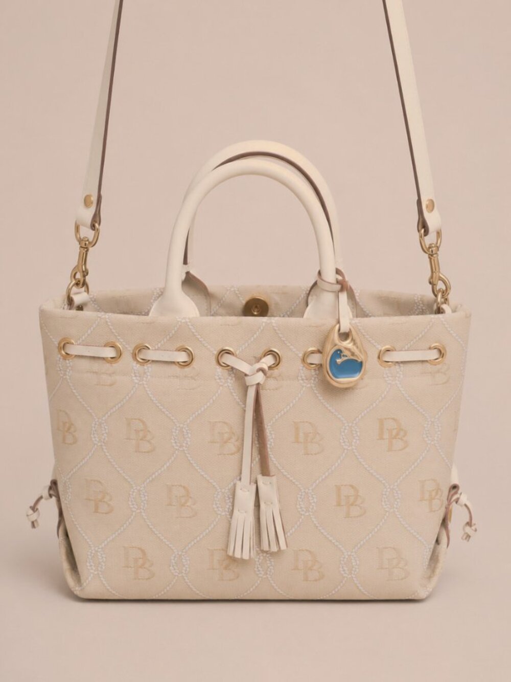 Dooney & Bourke Cream & Ivory Logo Canvas Satchel NWOT - Picture 5 of 12